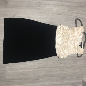 Black & Cream Ruffle Dress